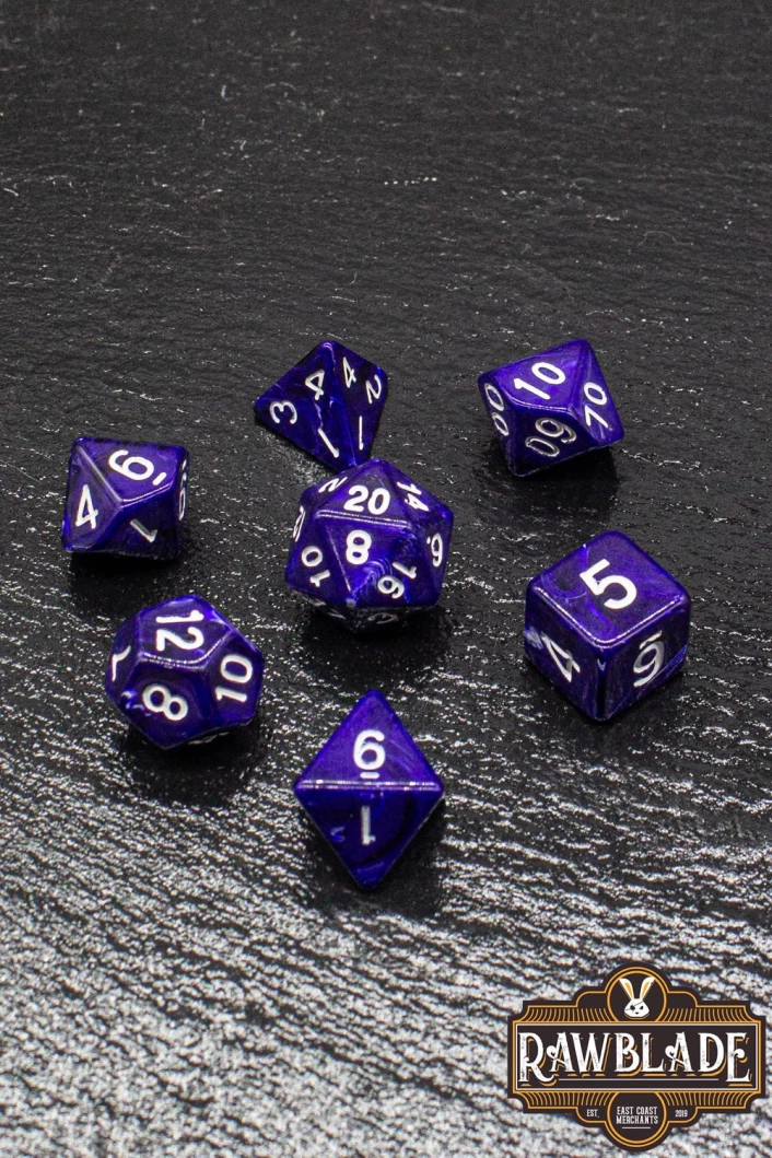 Marble Dice Set - Dark Lilac