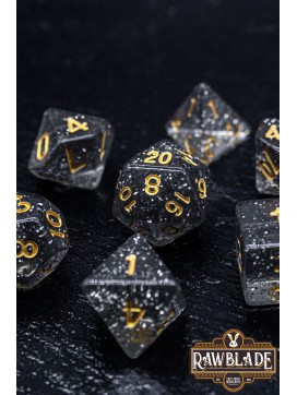 Glitter Dice Set - Black