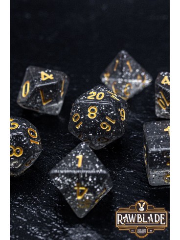 Glitter Dice Set - Black