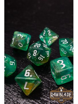 Gothic Galaxy Dice Set - Jade Green