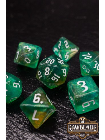Gothic Galaxy Dice Set - Jade Green
