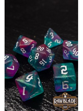 Gothic Galaxy Dice Set - Pink&Green