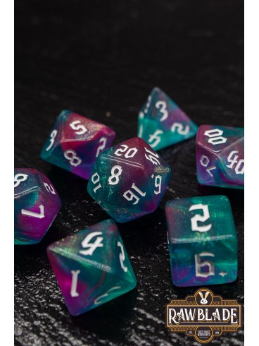 Gothic Galaxy Dice Set - Pink&Green