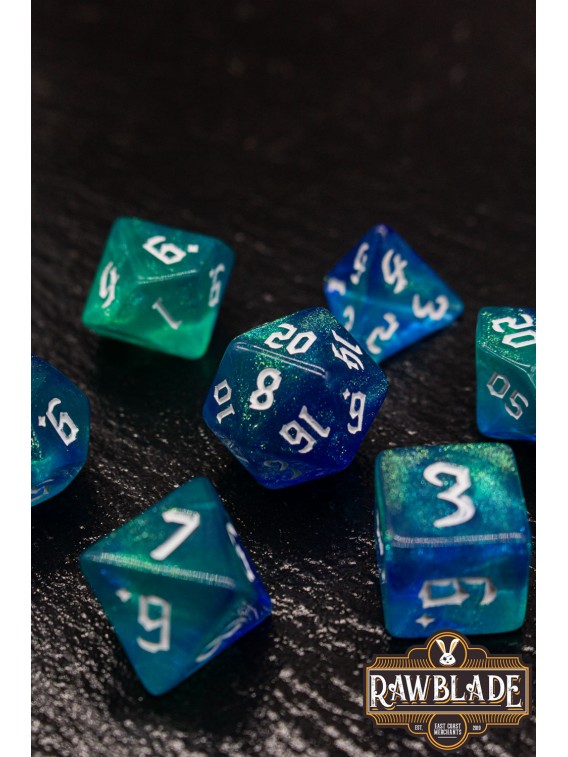Gothic Galaxy Dice Set - Blue&Green