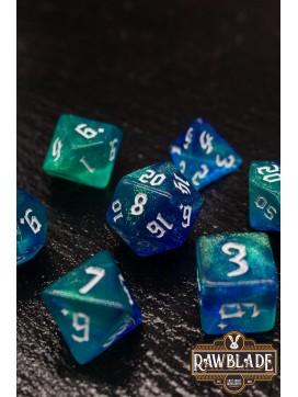 Gothic Galaxy Dice Set - Blue&Green