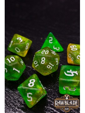 Gothic Galaxy Dice Set - Lime Green