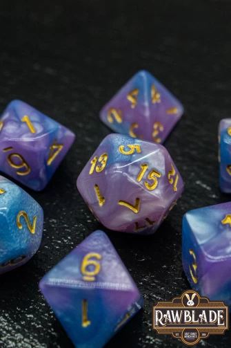 Marble 2 Colors Dice Set - Light Purple/Blue