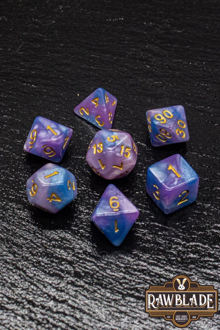 Marble 2 Colors Dice Set - Light Purple/Blue