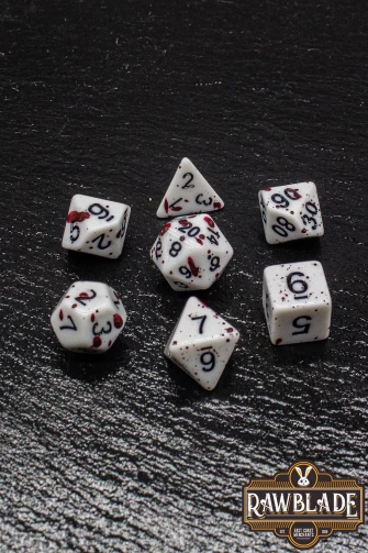 Splattered Dice Set- Blood