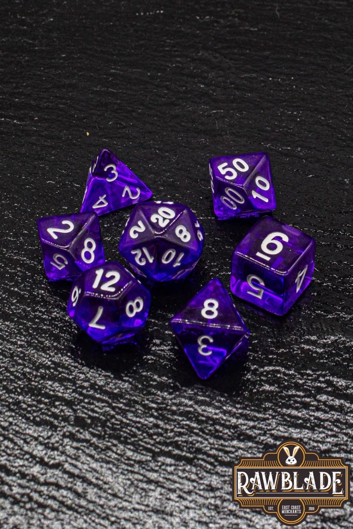 Transparent Dice Set - Violet