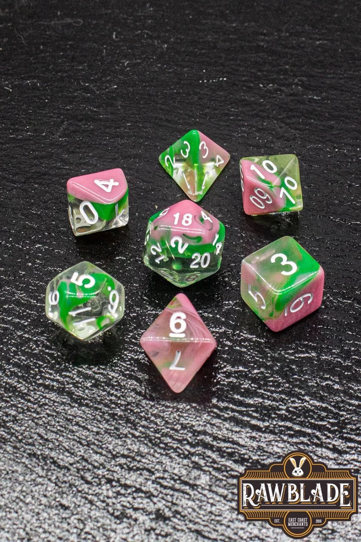 Marble 4 Colors Gothic Dice Set - Nacre Pink