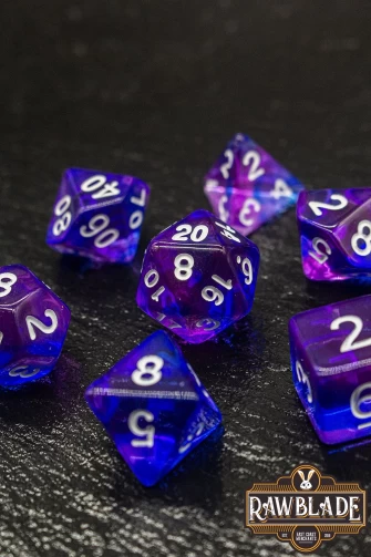 Transparent 2 Colors Dice Set - Blue/Purple