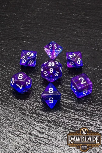 Transparent 2 Colors Dice Set - Blue/Purple