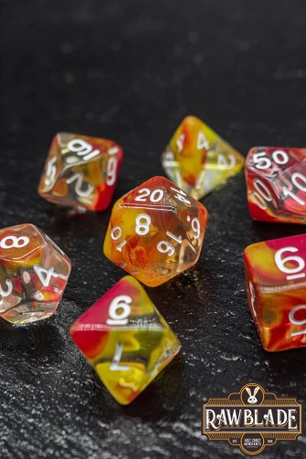 Transparent 2 Colors Dice Set - Summer Sun