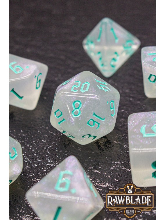 Gothic Iridiscent Dice Set - Emerald Mist