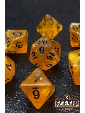 Glitter Dice Set - Orange