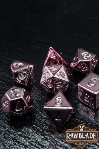 Acrylic Metallic Dice Set - Pink Gold