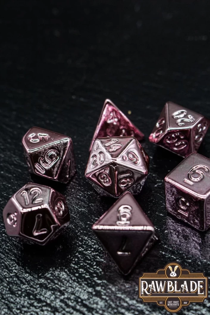 Acrylic Metallic Dice Set - Pink Gold