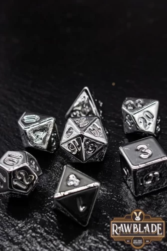 Acrylic Metallic Dice Set - Silver