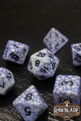 Cracked Style Dice Set - Blue