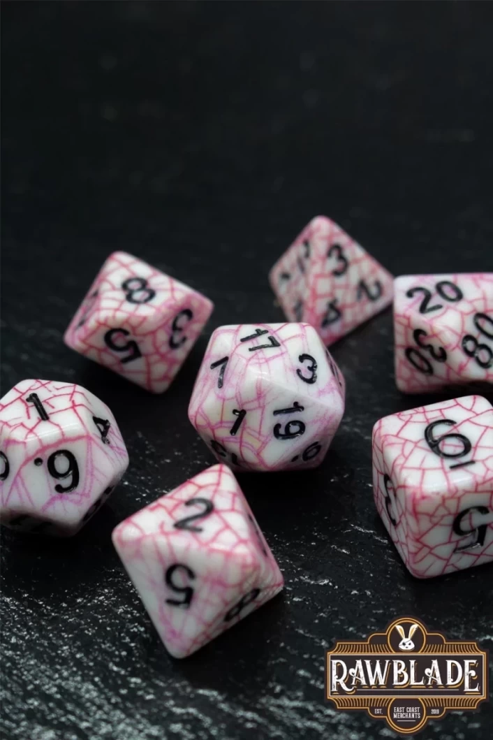 Cracked Style Dice Set - Red