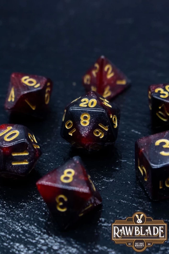 Galaxy Dice Set - Dark Red