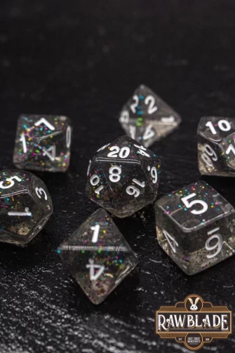 Transparent Glitter Dice Set- Obscure