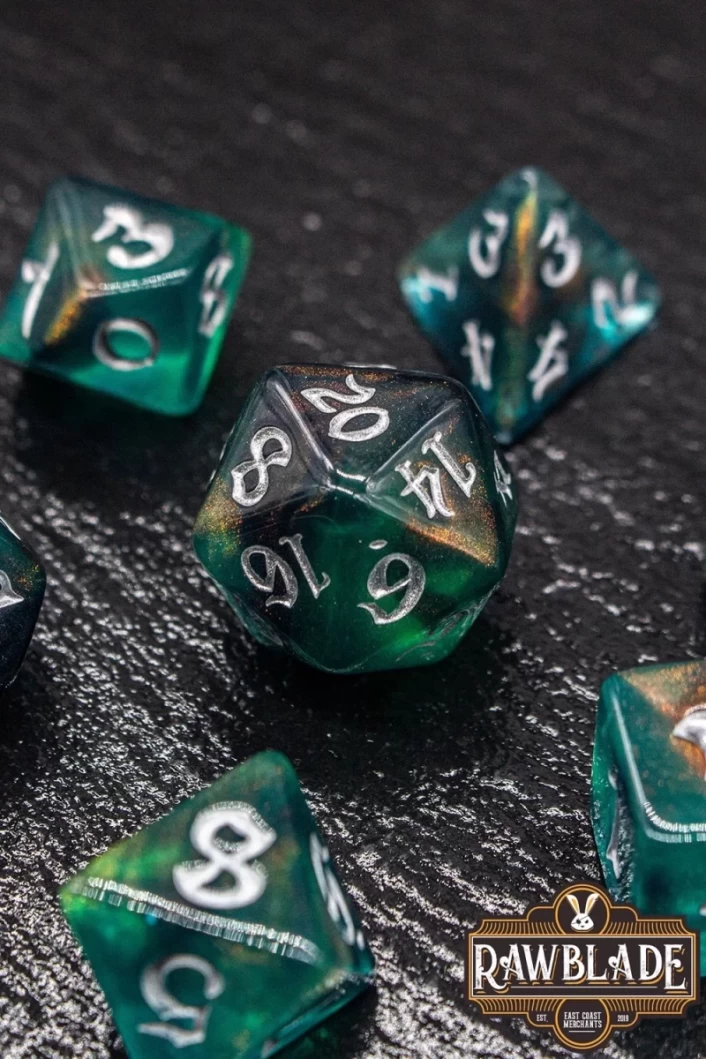 Gothic Nebula Dice Set - Mystic Mossy