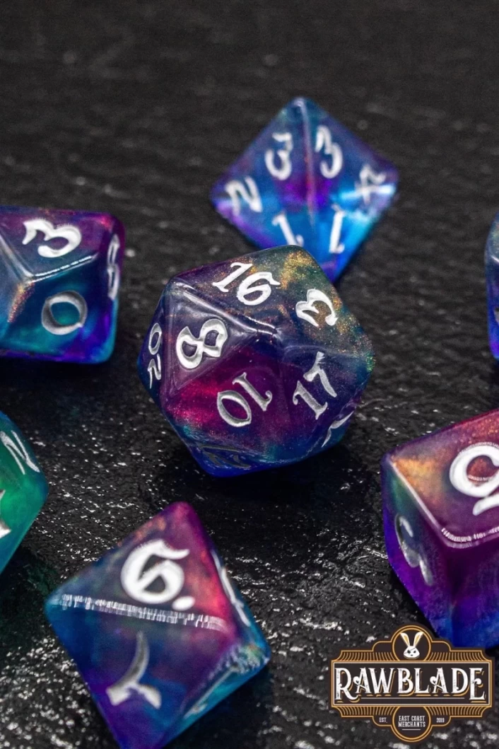 Gothic Nebula Dice Set - Violet Starlight