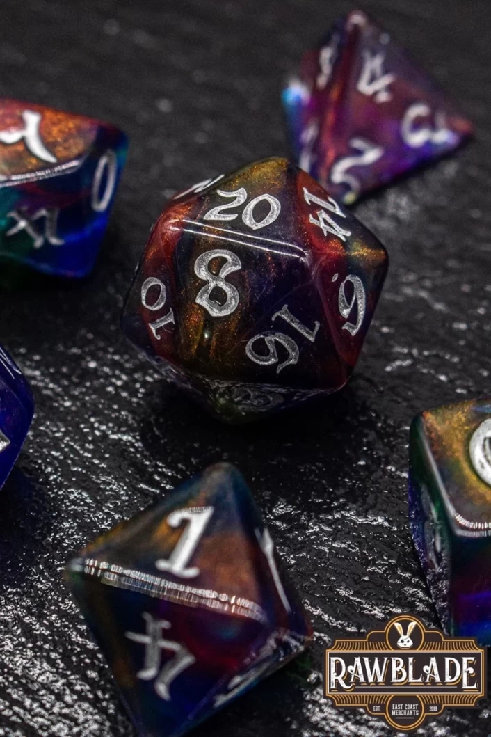Gothic Nebula Dice Set - Rainbow Whispers
