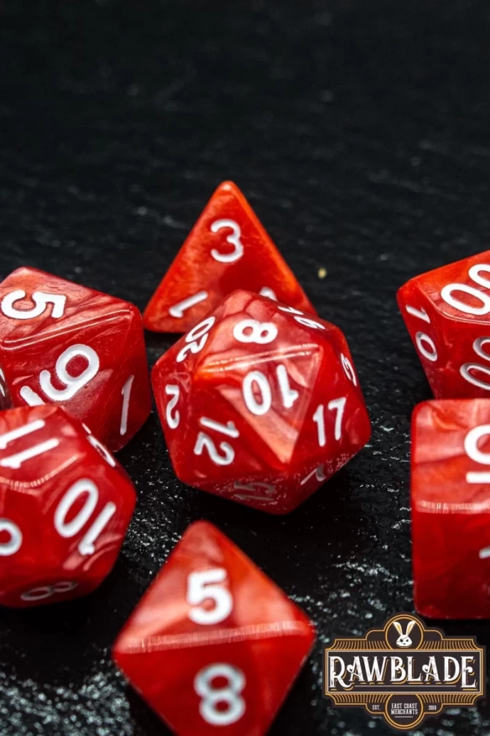 Marble Dice Set - Red