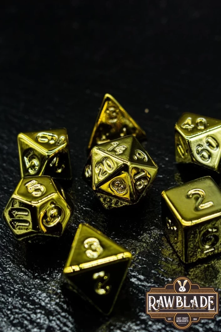 Acrylic Metallic Dice Set - Gold