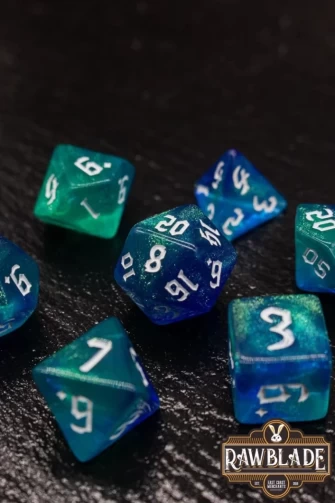 Gothic Galaxy Dice Set - Blue&Green