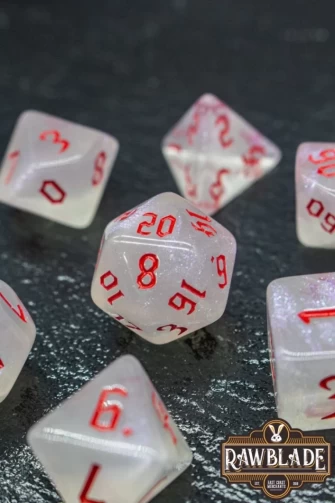 Gothic Iridiscent Dice Set - Crimson Opal
