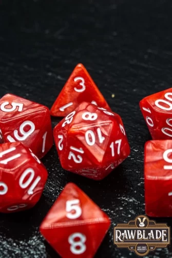 Marble Dice Set - Red