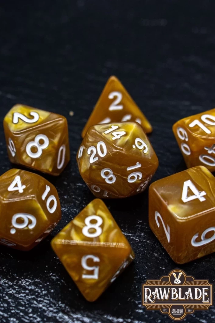 Marble Dice Set - Golden