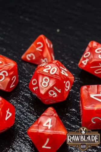 Marble Dice Set - Light Red