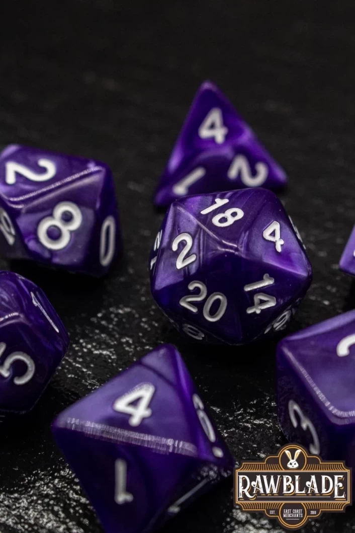 Marble Dice Set - Indigo Purple