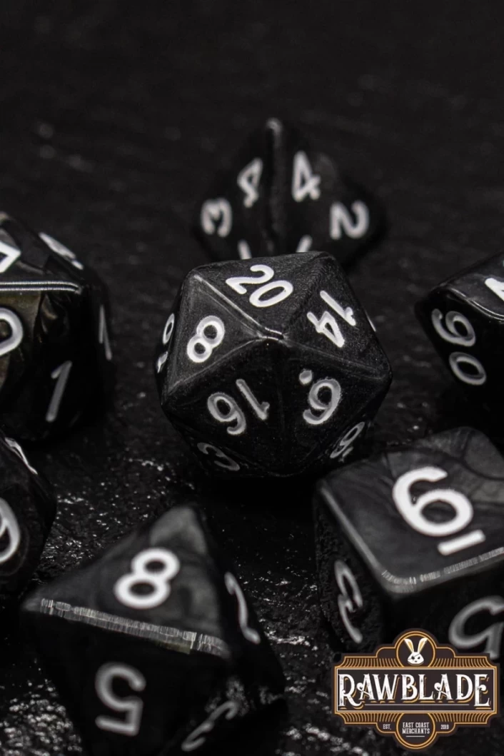 Marble Dice Set - Black