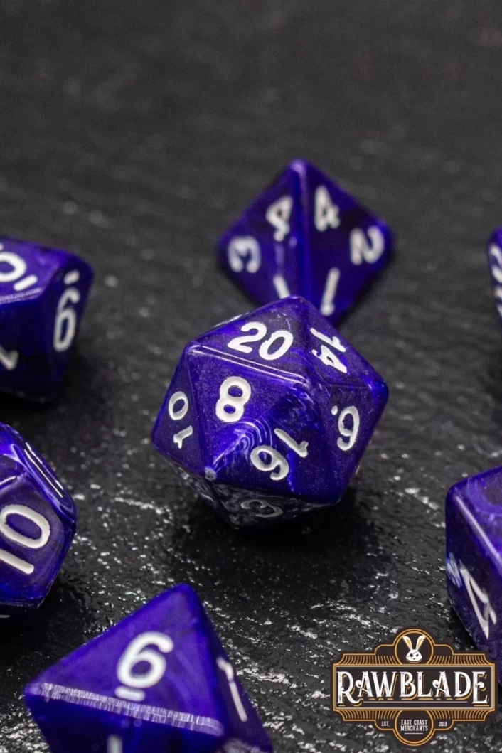 Marble Dice Set - Dark Lilac