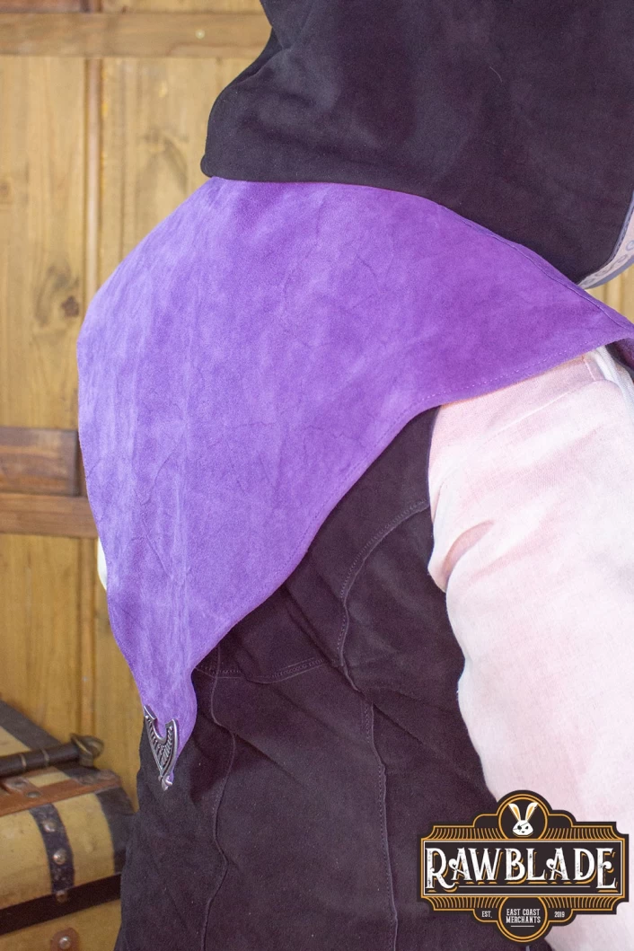 Karanthir Leather Jerkin - Black/Purple