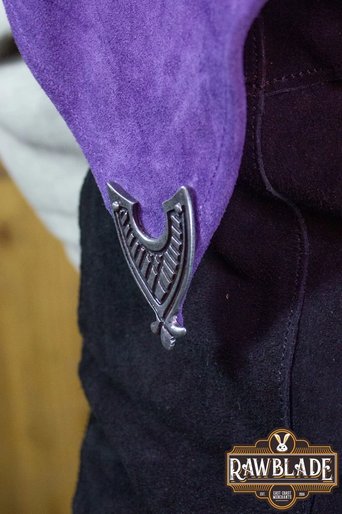 Karanthir Leather Jerkin - Black/Purple
