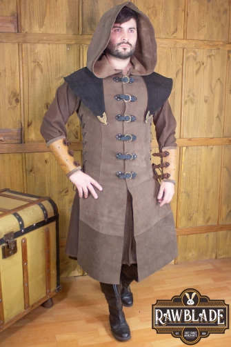 Karanthir Leather Jerkin - Brown/Black