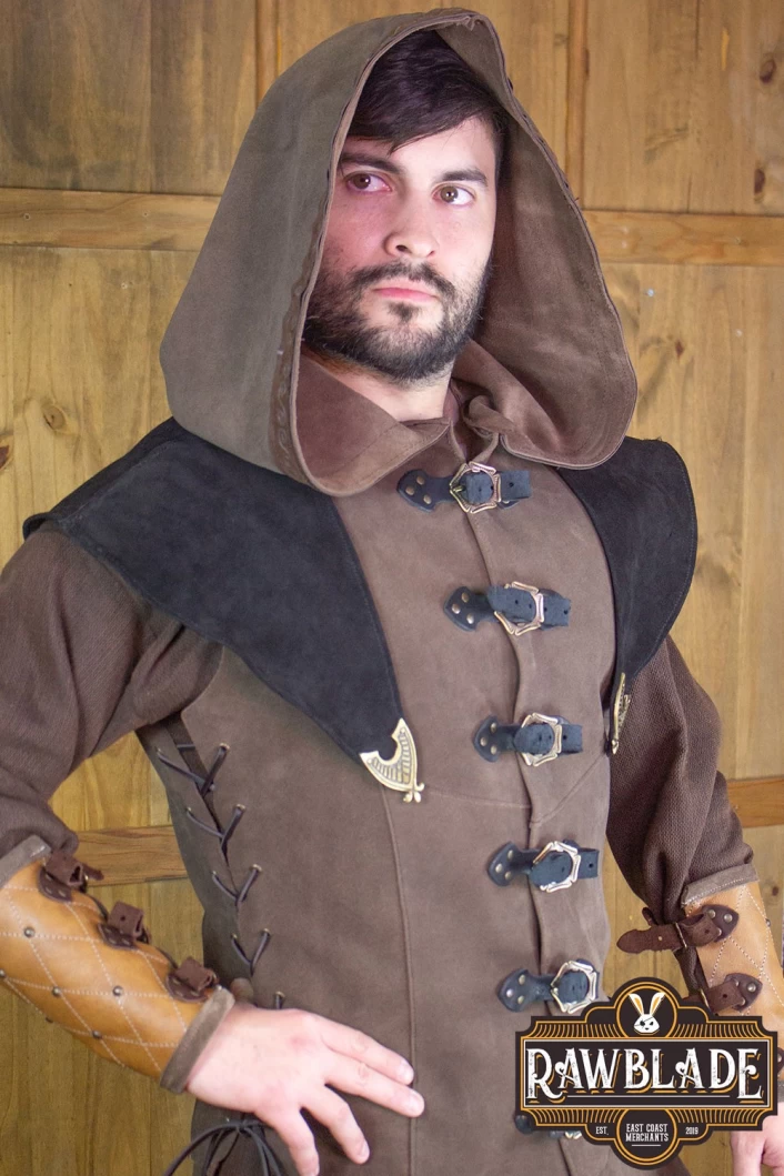 Karanthir Leather Jerkin - Brown/Black