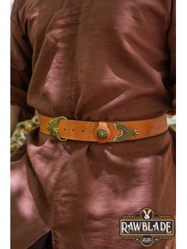 Hrothgar Viking Ornate Belt - Light Brown