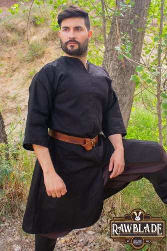 Lukas Linen Tunic - Black