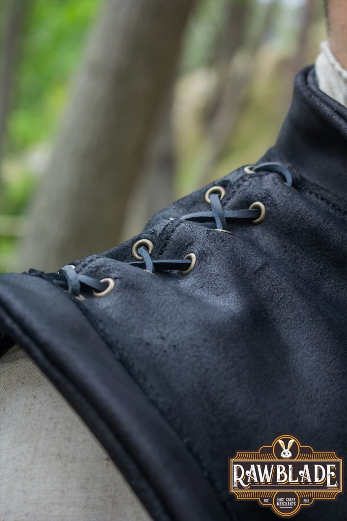 Diego Leather Jerkin - Black