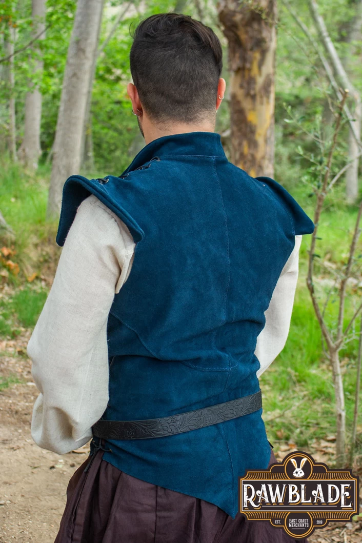 Diego Splitleather Jerkin - Blue