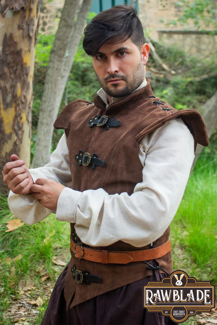 Diego Splitleather Jerkin - Brown