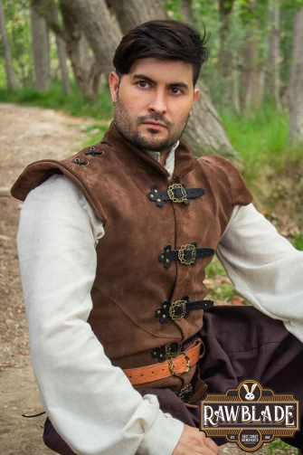Diego Splitleather Jerkin - Brown